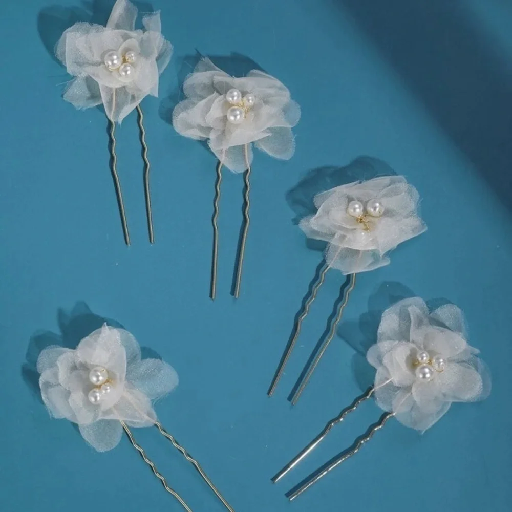 5pcs Wedding bridal hair pins flower faux pearl New ✨✨💕💕